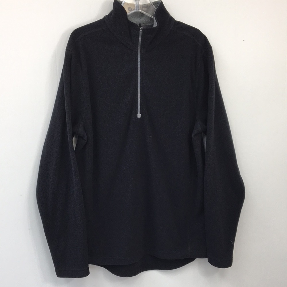 Lands End Women's Black Quarter Zip Pull Over Fleece Size S EXCELLENT Condition